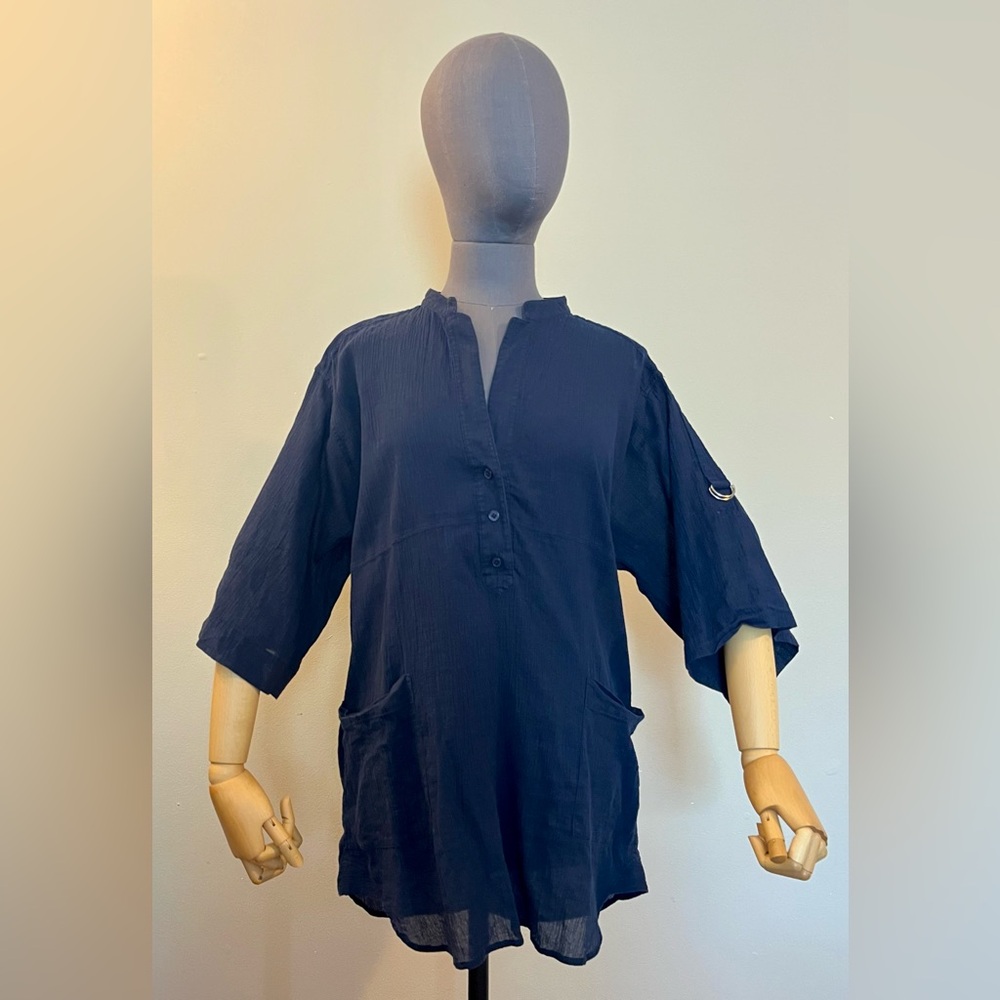 👚 French Connection Navy Blue Tunic Blouse